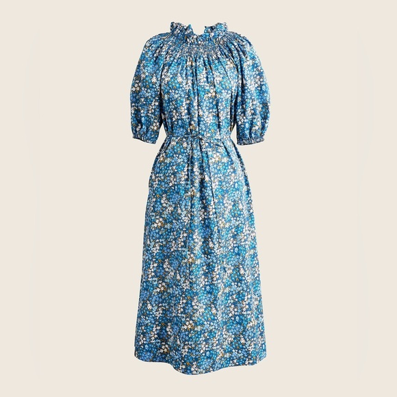 J. Crew Dresses & Skirts - Floral Blue Midi Dress - J. Crew